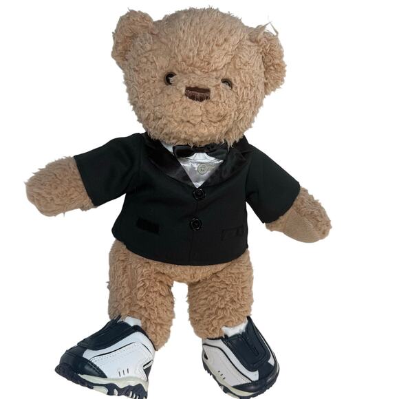 Build-A-Bear Tuxedo Groom Teddy Bear w/ Skechers Shoes 16" Wedding Plush - Picture 2 of 10